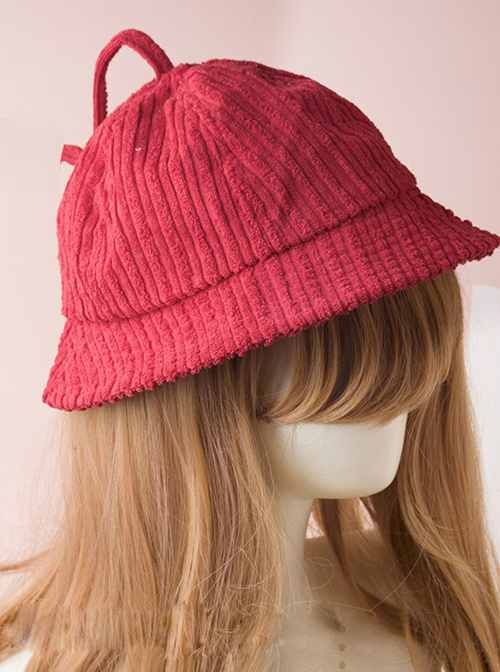 Pure Color Stripe Sweet Lolita Cute Fisherman Hat  |  Lolita Headbands