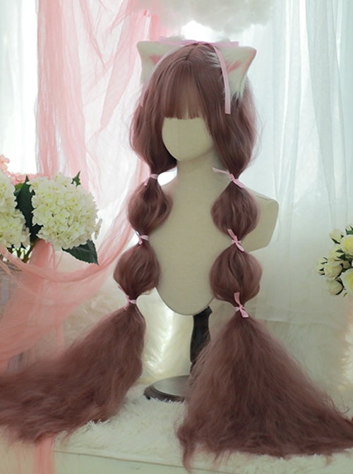 Purple Small Curly Hair 120cm Fashion Long Curly Hair Qi Bangs Classic Lolita Wig  |  Wigs