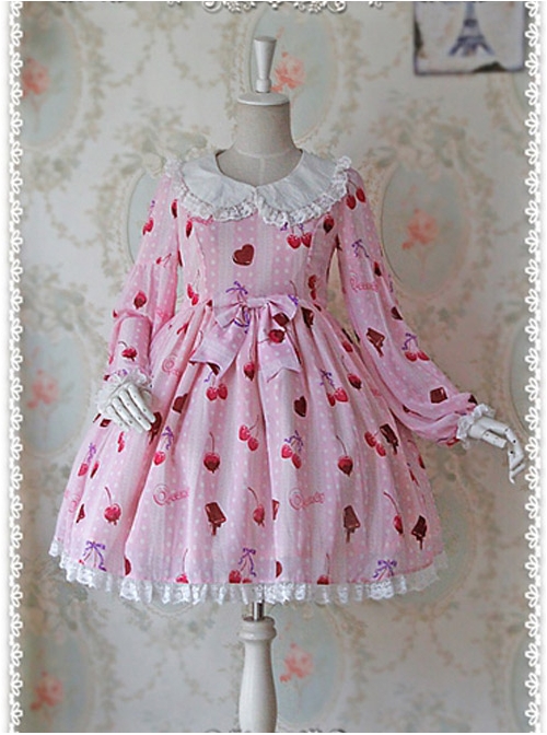 Q-Candy Cherry Long puff sleeves OP – by Infanta  |  Plus Size Lolita Dresses