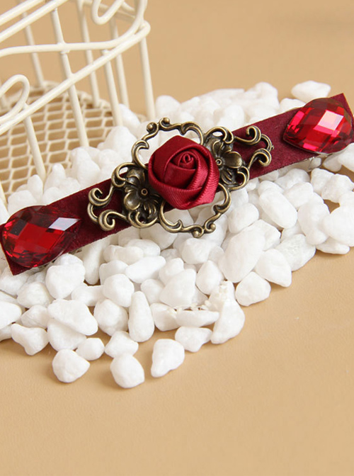 Red Rose And Pearl Gorgeous Lady Lolita Hairpin  |  Lolita Hairpins