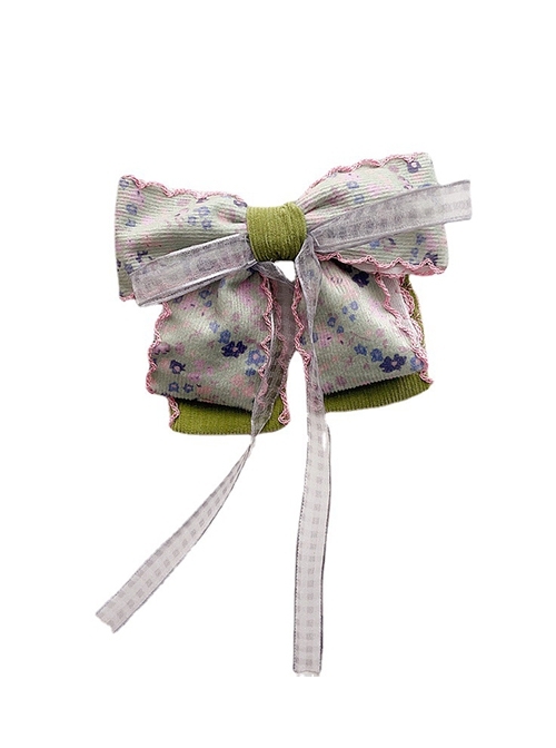 Retro Rural Style Floral Corduroy Ribbon Cute Classic Lolita Kids Hair Clip  |  Kids Headbands