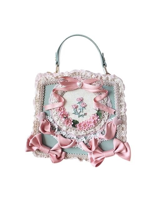 Rococo Elegant Gorgeous Pastoral Style Floral Lace Classic Lolita Comic Con Tea Party Bags Crossbody Tote Bag  |  Lolita Bags