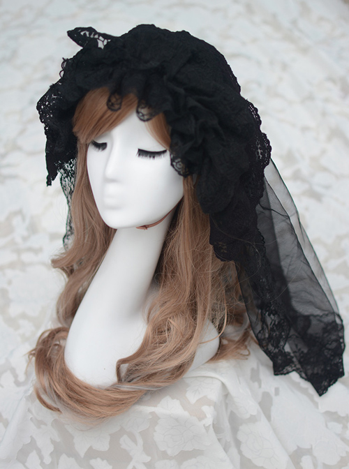 Romantic Tulle Lace Lolita Long Veil  |  Lolita Headbands