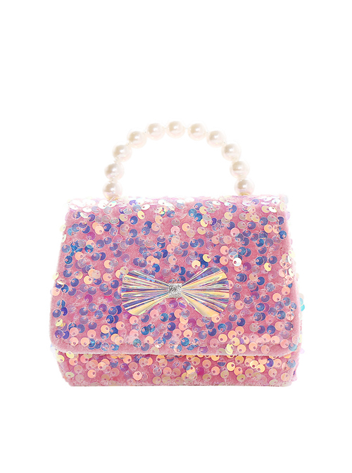 Sequin Bowknot Pearl Portable Messenger Children Chain Bag  |  Kids Bag