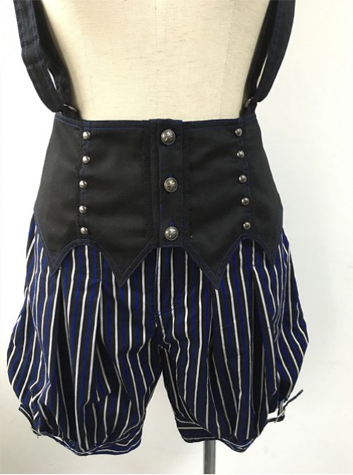 Shibuya Bloodsucker Bat Earl Dark Blue Stripes Harajuku Style Punk Lolita Bloomers  |  Lolita Bloomers