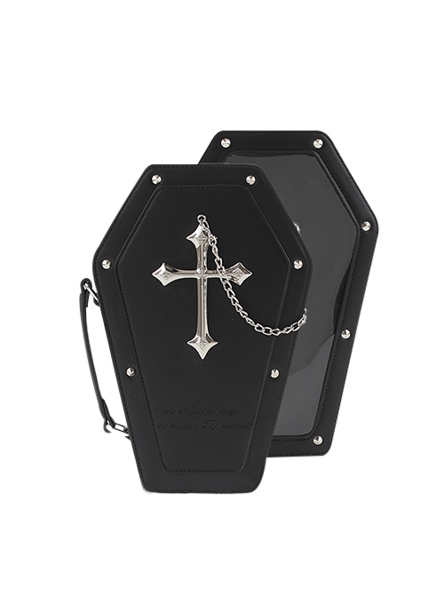 Silver Moon Cross Series Cosplay Subculture Gothic Lolita Transparent Layer Display Backpack Coffin Bag  |  Gothic & Punk Bags