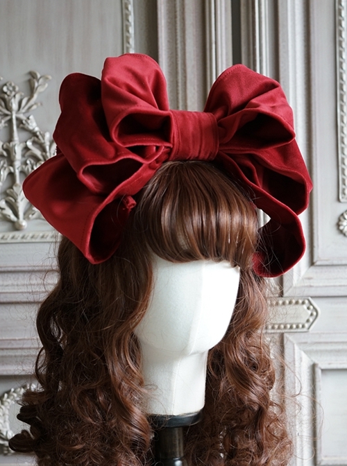 Simple Multicolor Velvet Oversized Bowknot Sweet Lolita Headband  |  Lolita Headbands