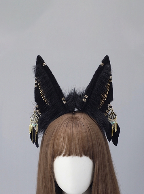 Simulated Animal Wolf Ears Handmade Anubis Jackal Headband Egyptian Exotic Lolita Headband  |  Lolita Headbands