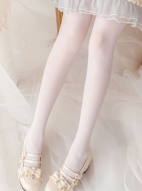 Spring Autumn Pure Color Velvet All-Match Daily Elastic Comfortable 50D Classic Lolita Pantyhose  |  Lolita Socks