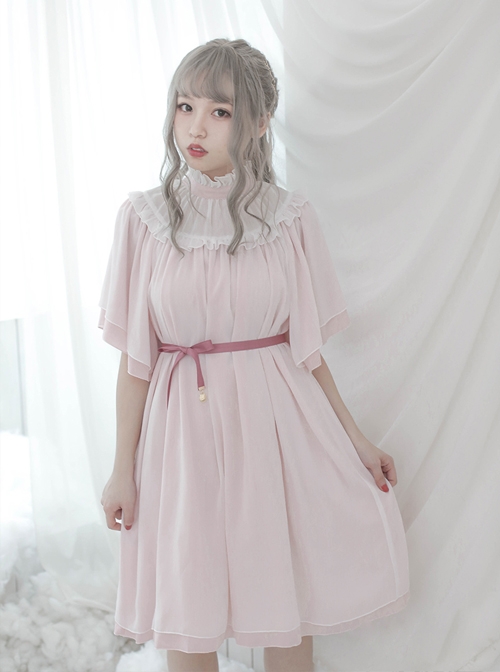 Stand Collar Seashell Sleeves Loose Sweet Lolita Dress  |  Sweet Lolita Dresses