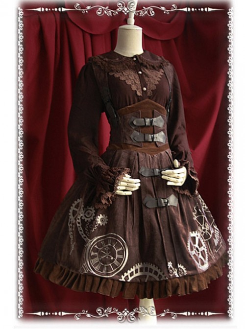 Steampunk Time Underbust Lolita JSK – by Infanta  |  Punk Lolita Dresses