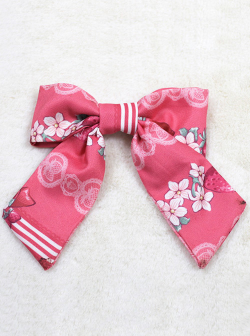 Strawberry Rabbit Series Red Printing Sweet Lolita Hair Clip  |  Lolita Hairpins