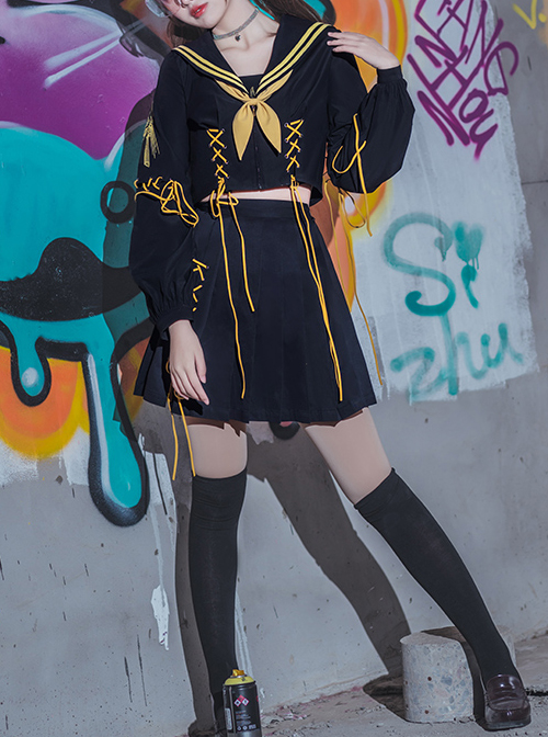 Styx Extradition Series Black JK Uniform Skirt College Style Suit  |  Skirts