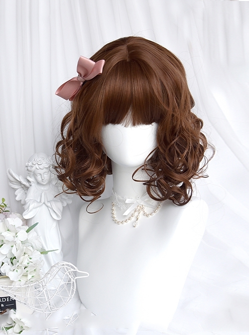 Sugar Bean Series Brown Daily Cute Fluffy Doll Sensation Sweet Lolita Short Curly Wig  |  Wigs