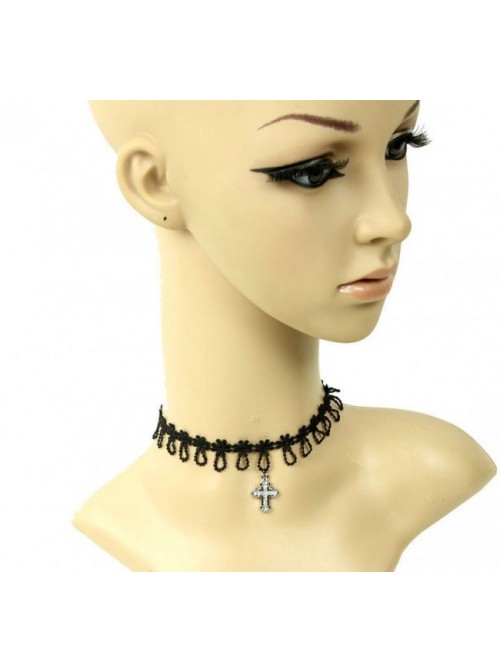 Sweet Black Cross Decoration Lolita Necklace  |  Lolita Necklaces