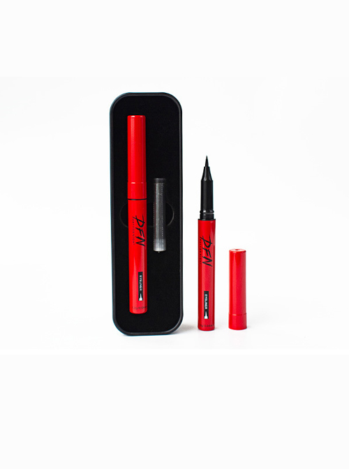 Thai DFN Smooth And Easy To Dry Red Tube Eyeliner  |  Eye Liner