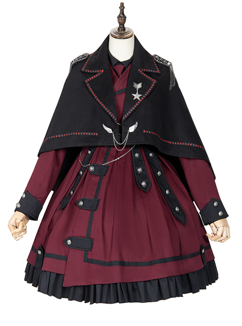 The Battle Of The Jedi Series Military Style Lolita Autumn Winter Black Cloak  |  Coat & Jacket