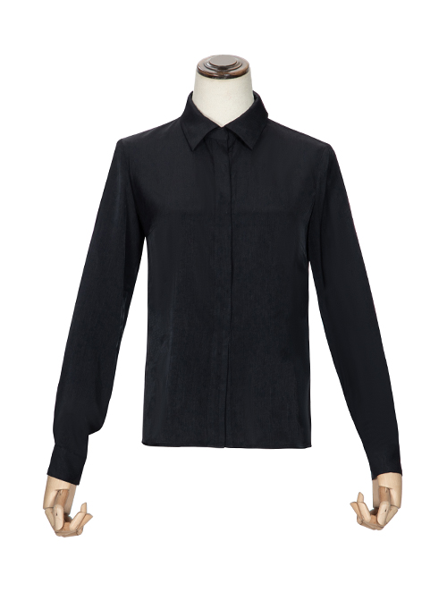 The Battle Of The Jedi Series Simple Black Classic Lolita Lapel Long Sleeve Shirt  |  Blouses