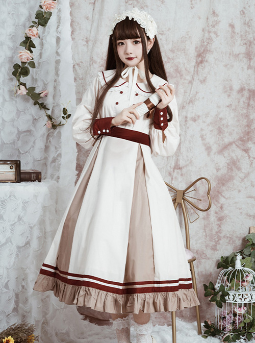 The Distant Letter Series Lapel Elegant Classic Lolita Autumn Winter Long Sleeve Dress  |  Classic Lolita Dresses