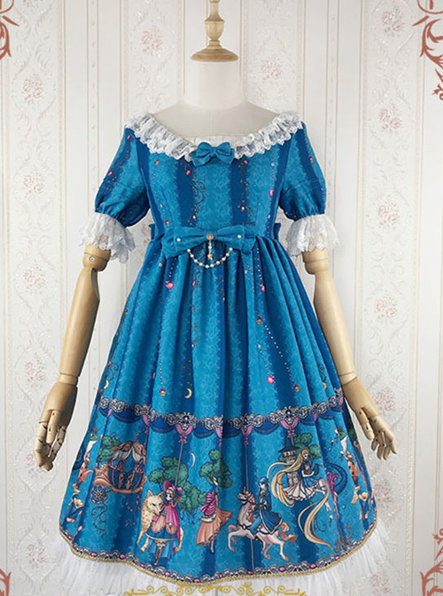 The Fairytale World Amusement Park Series OP Classic Lolita Short Sleeve Dress  |  Classic Lolita Dresses