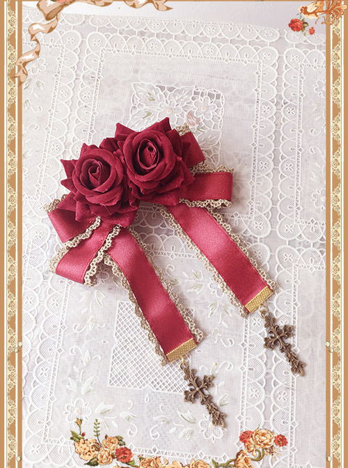 The Heavenly Kingdom’s Bell Series Classic Lolita Rose Brooch  |  Lolita Necklaces