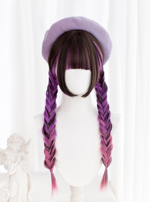 Triple Sonata Series Ji Fa Double Layer Gradient Long Straight Hair Classic Lolita Wig  |  Wigs