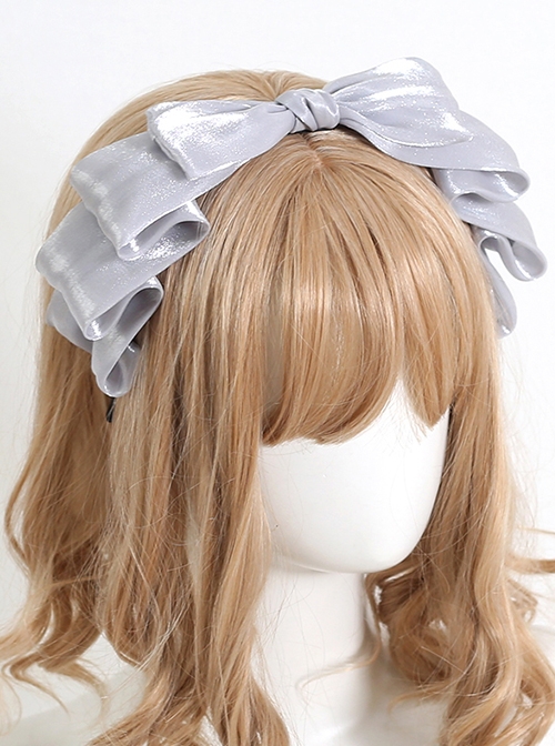 Versatile Silky Pearly Mermaid Princess Sweet Lolita Bow Kc Elegant Headband  |  Lolita Headbands