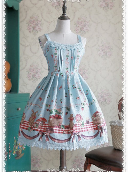 Wathet Decorative Pattern Waist Vest Skirt  |  Classic Lolita Dresses