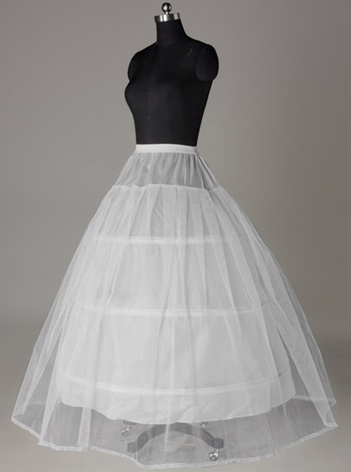 Wedding Dress Petticoat Lace Hard Net Lolita Long Petticoat  |  Skirts