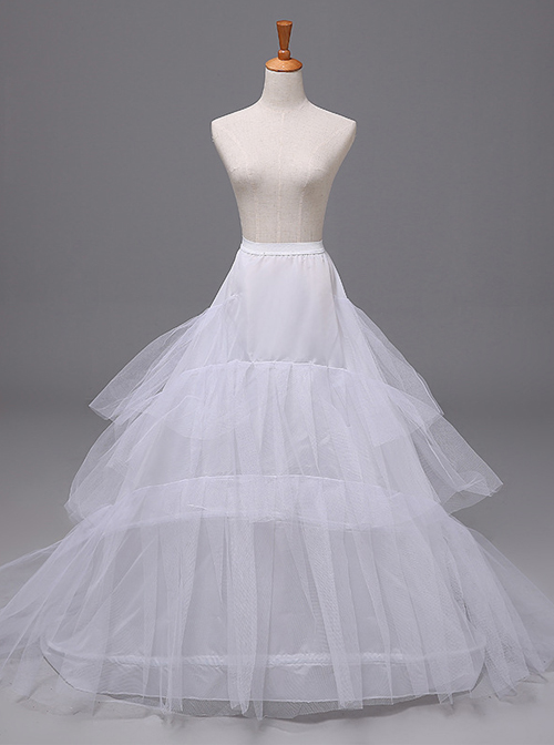 White Big Wedding Dress Trailing Style Petticoat  |  Skirts