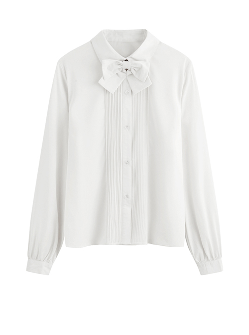 Simple Bowknot Elegant Long Sleeve Classic Lolita Shirt  |  Blouses