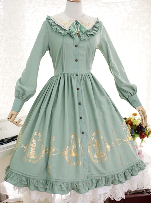 Alice In Wonderland Series OP Classic Lolita Long Sleeve Dress  |  Classic Lolita Dresses