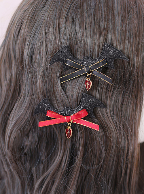 Bat Devil Halloween Black Wings Gothic Lolita Hairpin  |  Lolita Hairpins