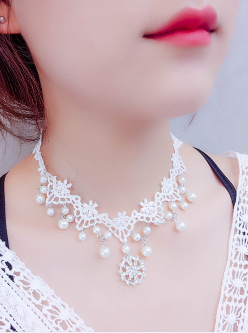 Pretty Concise White Lace Lolita Necklace  |  Lolita Necklaces