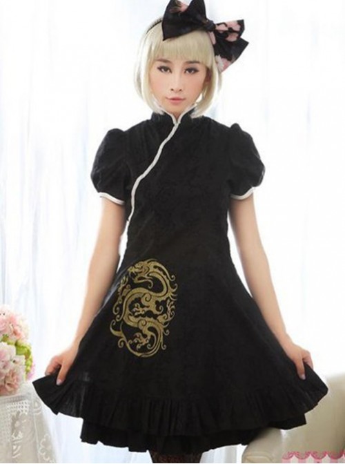 Cheongsam Style Embroidery Lolita Dress  |  Classic Lolita Dresses