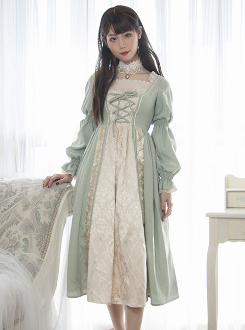 Lucrezia Series Retro Classic Lolita Long Sleeve Long Dress  |  Classic Lolita Dresses