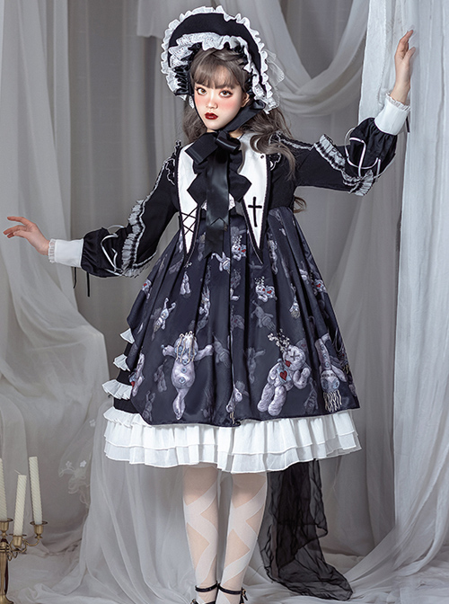 Resentment Puppet Doll Series OP Gothic Lolita Long Sleeve Dress  |  Gothic Lolita Dresses