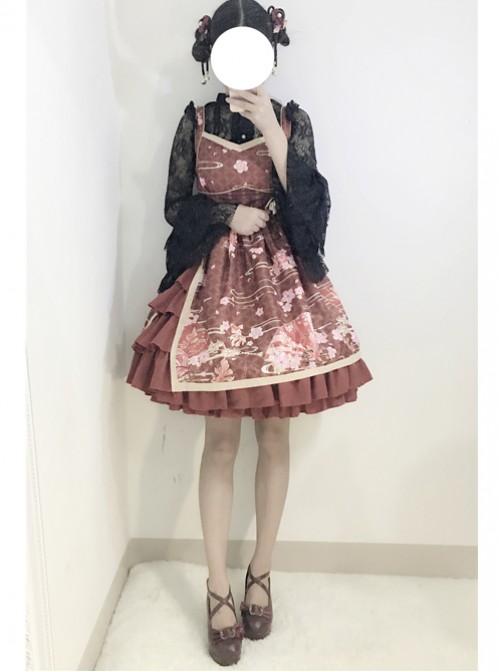 Gules Japanese Wind Soft Sister Bathrobe Cute Lolita Suspender Dress  |  Gothic Lolita Dresses